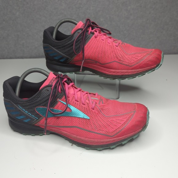 Brooks Mazama Trail Running Shoes Pink Teal Black Womens Size 10.5 Athletic - Picture 1 of 9